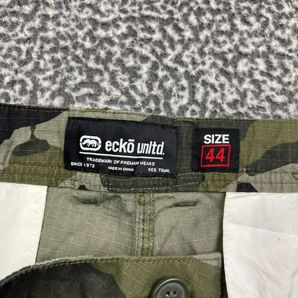 Ecko Unltd Cargo Shorts Men 44 Camo Green Ripstop Belted Hip Hop Cotton New